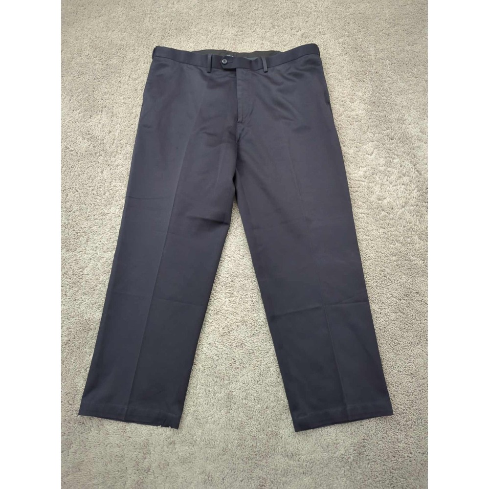 Savane Dress Pants Mens 42x30 Navy Straight 100% Cotton Dressy Casual‎